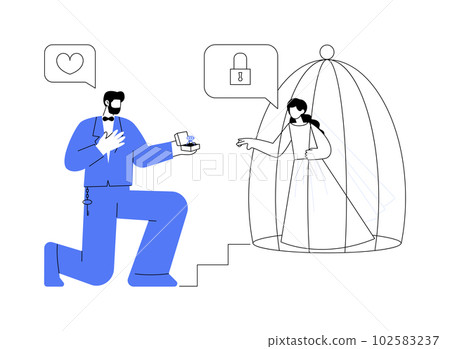Forced marriage abstract concept vector illustration. 102583237