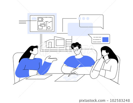 Design living space plan abstract concept vector illustration. Design living space plan abstract concept vector illustration. 102583248