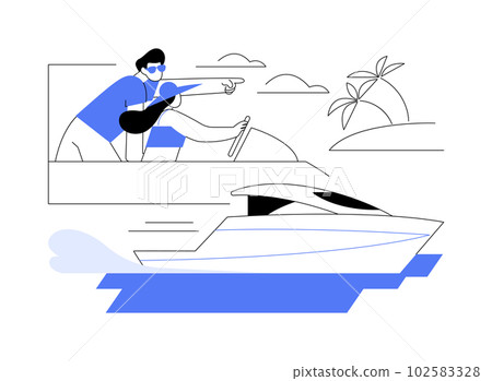 Luxury rental yacht abstract concept vector illustration. 102583328