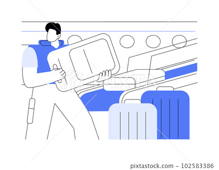 Baggage handling abstract concept vector illustration. Baggage handling abstract concept vector illustration. 102583386