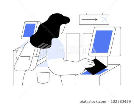 Automated border control abstract concept vector illustration. 102583429