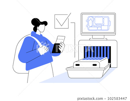 Luggage screening abstract concept vector illustration. 102583447