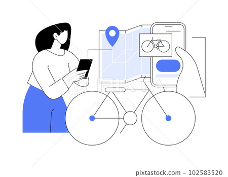 Rent a bike abstract concept vector illustration. Rent a bike abstract concept vector illustration. 102583520