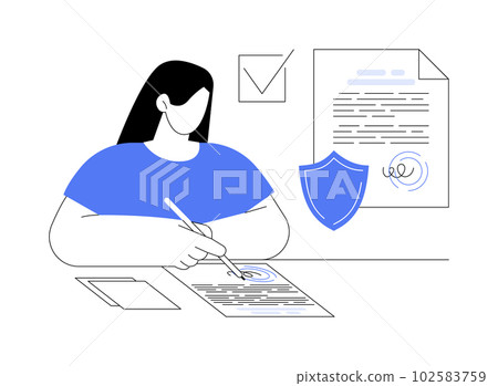 Secure copyright abstract concept vector illustration. 102583759