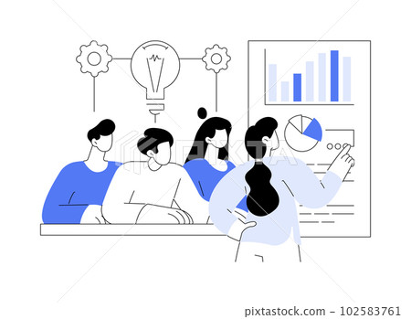 Brainstorming new product idea abstract concept vector illustration. 102583761