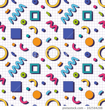 Abstract geometric vector seamless 90s or 80s Abstract geometric vector seamless 90s or 80s 102584288