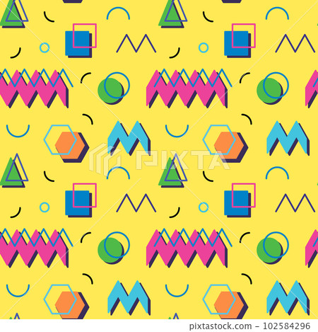 Abstract geometric vector seamless 90s or 80s Abstract geometric vector seamless 90s or 80s 102584296