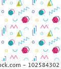 Abstract geometric vector seamless 90s or 80s 102584302