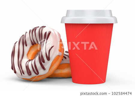 Paper coffee cup for cappuccino, americano, espresso, mocha, latte on white 102584474
