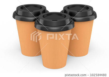 Set of paper coffee cups for cappuccino, americano, espresso, mocha, latte 102584480