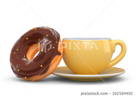 Ceramic coffee cup for cappuccino, americano, espresso, mocha, latte on white 102584492