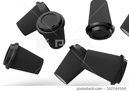 Set of paper coffee cups for cappuccino, americano, espresso, mocha, latte Set of paper coffee cups for cappuccino, americano, espresso, mocha, latte 102584504