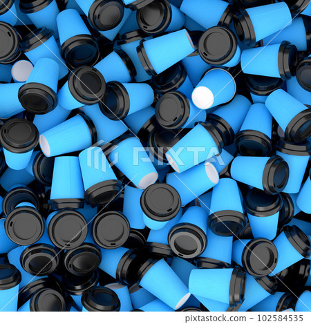 Heap of paper coffee cups for cappuccino, americano, espresso, mocha, latte Heap of paper coffee cups for cappuccino, americano, espresso, mocha, latte 102584535