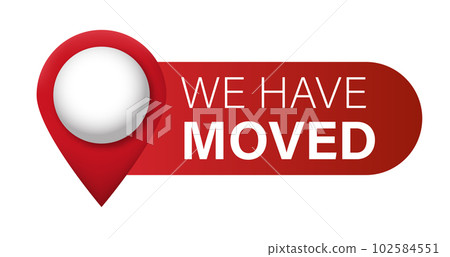 we have moved map pin pointer banner 102584551