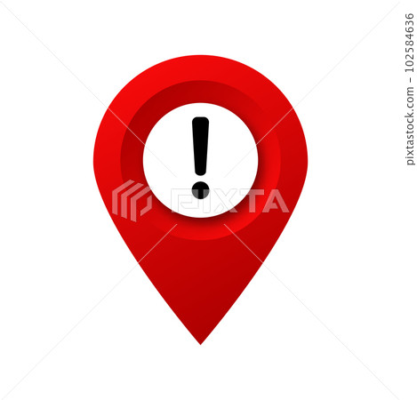 map pin icon exclamation mark warning 102584636