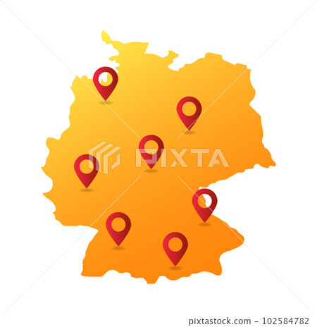 Germany map pin location vector illustration 102584782