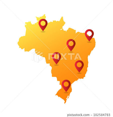 Brazil map pin location vector illustration 102584783