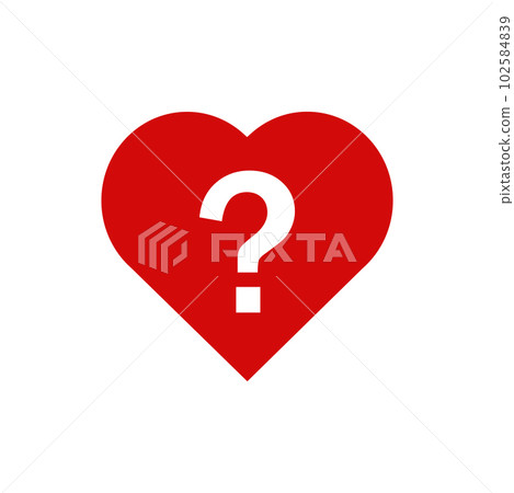 heart question mark icon. Red health blood preasure heart question mark icon. Red health blood preasure 102584839