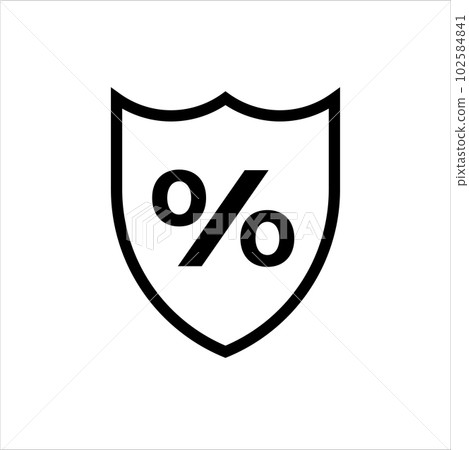 percent shiled icon. Deposit insurance vector symbol 102584841