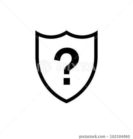 Shield question mark icon. line icon protection faq Shield question mark icon. line icon protection faq 102584860