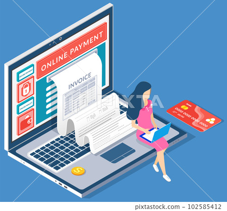 Concept of electronic bill and online bank. Payment by means of the payments electronic online Concept of electronic bill and online bank. Payment by means of the payments electronic online 102585412