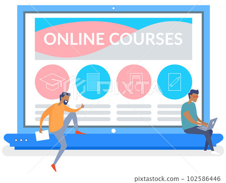 Online education, training or e-learning concept. Website for education and business courses 102586446