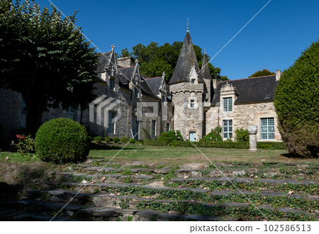 Chateau And Castle Of Picturesque Village Rochefort En Terre In The Department Of Morbihan In Brittany, France 102586513