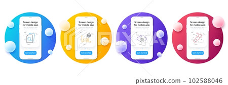 Minimal set of Coronavirus statistics, Inspect and Cloud computing line icons for web development. Phone ui interface mockup with balls. Chemical formula icons. Vector Minimal set of Coronavirus statistics, Inspect and Cloud computing line icons for web development. Phone ui interface mockup with balls. Chemical formula icons. Vector 102588046