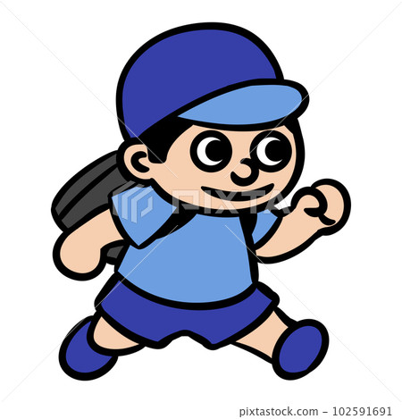 一個跳出來的男孩的插圖 一個跳出來的男孩的插圖 102591691