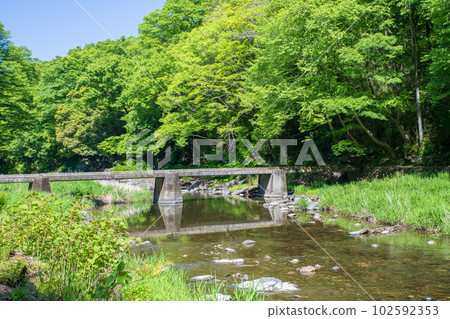 Shiozawa Kansui Bridge, Tsuki River, fresh green scenery, Musashi's Little Kyoto 102592353