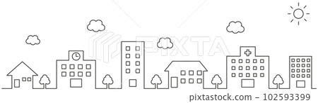 水平的城市景觀圖標 102593399