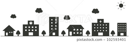 水平的城市景觀圖標 水平的城市景觀圖標 102593401