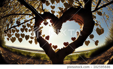 Generative AI, Heart of Nature: A Symbolic Connection Between Love and Life 102595686