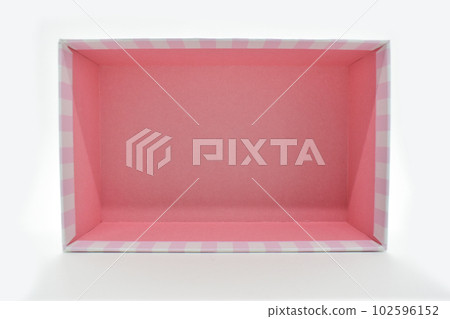 open beautiful pink paper box on white background open beautiful pink paper box on white background 102596152