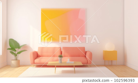 Contemporary Chic: Modern Minimalist Living Room, Generative AI Contemporary Chic: Modern Minimalist Living Room, Generative AI 102596393