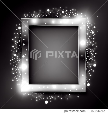 Generative AI, Silver Shimmer: Sparkling Bokeh Border for Elegant Designs 102596764