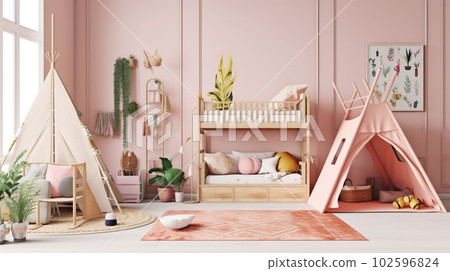 Adventurous Haven: Playful and Colorful Kid's Room, Generative AI 102596824
