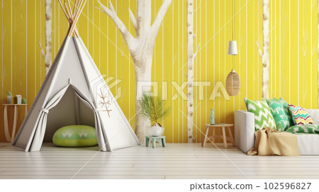Adventurous Haven: Playful and Colorful Kid's Room, Generative AI 102596827