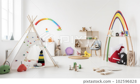 Adventurous Haven: Playful and Colorful Kid's Room, Generative AI 102596828