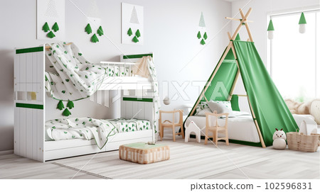 Adventurous Haven: Playful and Colorful Kid's Room, Generative AI 102596831