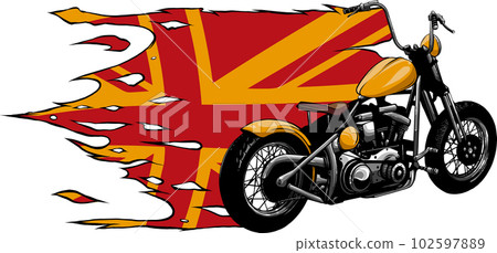 Vector illustration of color motorcycle with united kingdom Vector illustration of color motorcycle with united kingdom 102597889