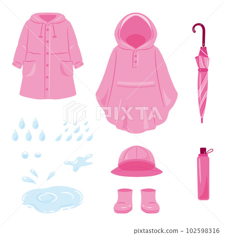 Pink rainwear set 102598316
