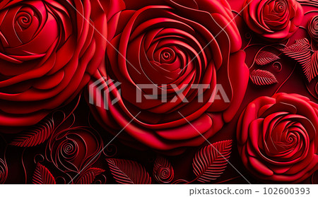 3D illustration background of rose "AI generated image" 102600393