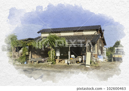 Watercolor-style Shikoku 88 Temple No. 9, Horinji Temple, Shoman Urushi Tea House, Awa City, Tokushima Prefecture 102600463