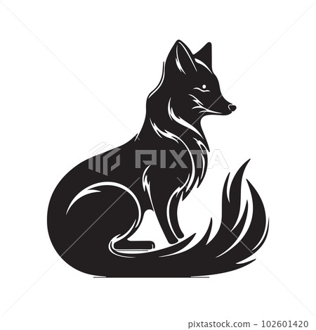 fox, vector concept digital art, hand drawn illustration fox, vector concept digital art, hand drawn illustration 102601420