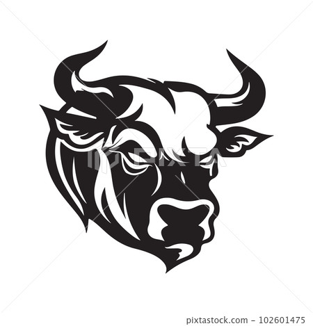 bull head, vector concept digital art, hand drawn illustration bull head, vector concept digital art, hand drawn illustration 102601475
