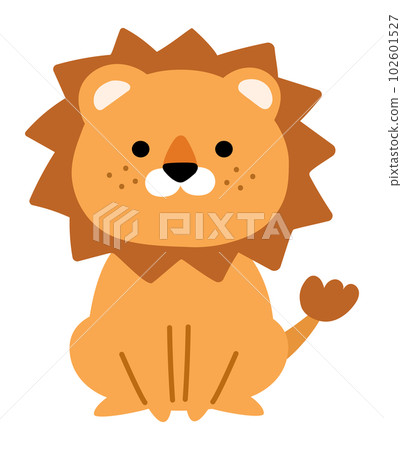 一隻可愛的獅子的全身插畫 102601527