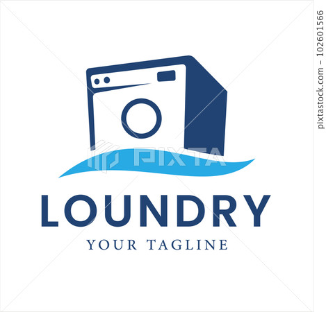 Laundry Washing Machine design illustration with ocean waves can be used for laundry business logo, Wave Symbol Laundry Washing Machine design illustration with ocean waves can be used for laundry business logo, Wave Symbol 102601566