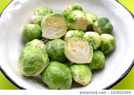 Fresh brussels sprouts. Organic vegetables Fresh brussels sprouts. Organic vegetables 102602849