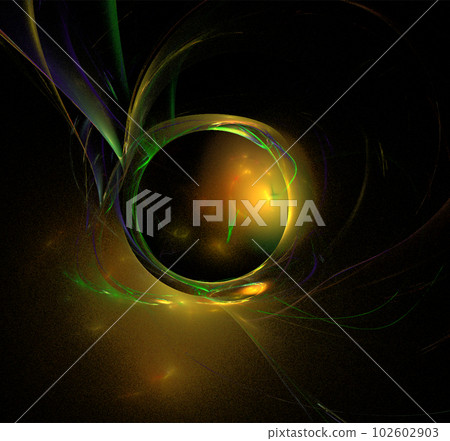 yellow and green abstract drawing on a black background, color digital graphics, design yellow and green abstract drawing on a black background, color digital graphics, design 102602903
